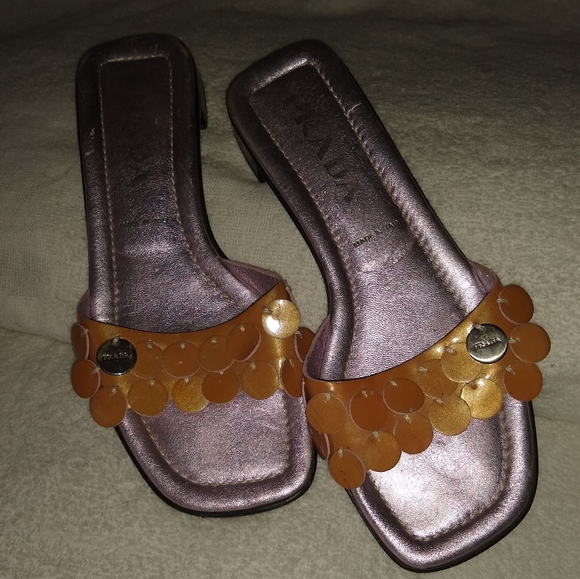Prada leather sequins mules. 35.5 - Picture 3 of 11
